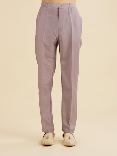 Manyavar Men's Art Silk Sequinned Kurta Jacket Set (Lilac,XXXL)