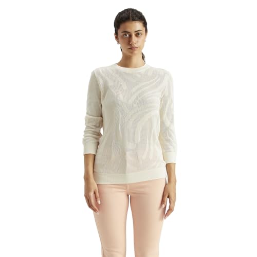 Levi's Women's Self Design Off-White Crew Neck Sweater