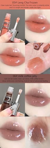Cappuvini Moist Shiny And Rich Lip Gloss | Hydrating Lip Care for Smooth, Dewy Lips | High-Shine Lightweight Liquid | Nude Pink Coffee Red Wine Rose Jelly Shades | Glossy Finish Lipstick for Women Girls Teens Gen Z Beauty Makeup Aesthetic | Cute Adorable
