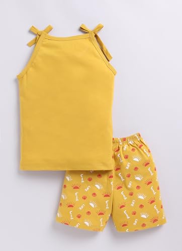 MI Kidz Pure Cotton Jhablas/Vests with Shoulder Straps and Half Pant Set for Infants