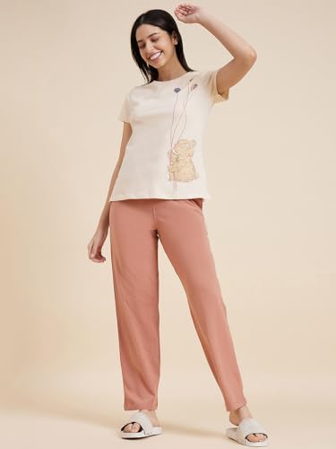 Sweet Dreams Women's Cotton Geometric Pajama Set Pack of 2 (2014AXCO Sand Dune 2XL)