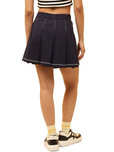 ONLY Women Wrap High-Rise Navy Skirt