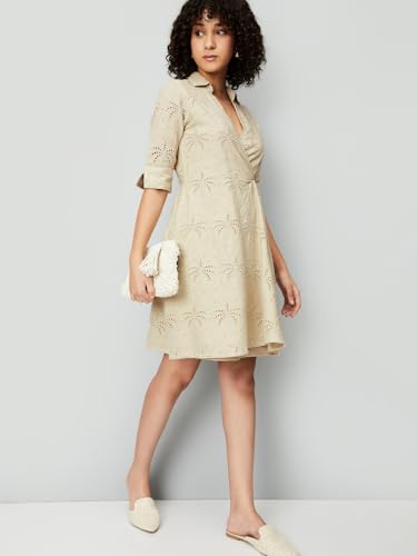 Kalki x Max Women Schiffili Wrap Dress, Beige, XS