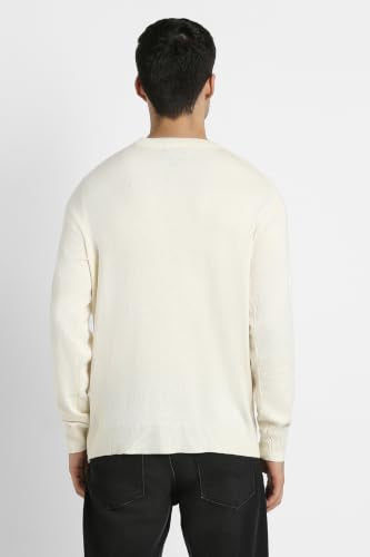 American Eagle Men Empire Cream Crew Neck Sweater