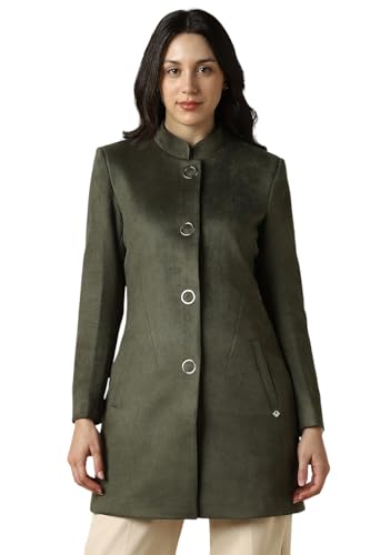 Women Olive Solid Formal Jacket