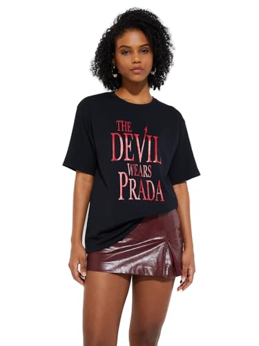 Max URB_N Women Oversized The Devil Wears Prada T-Shirt (Black_XL)