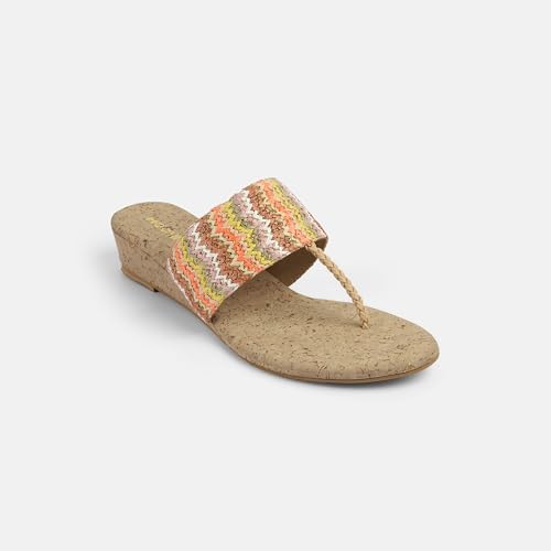 Mochi Women's Beige MuWomeni Open Casual - Wedges with Flat sole UK/6 EU/39(32-1475)