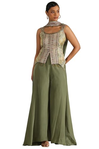 Soch Women's Chinon Salwar Suit Set (OWS5CD21536_Olive