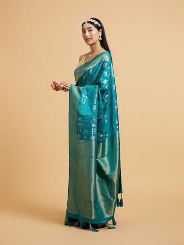 MOHEY Women's Art Silk Weave Saree(Rama Green)