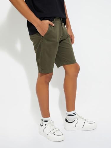 Max URB_N Men Solid Shorts (Olive Green_32)