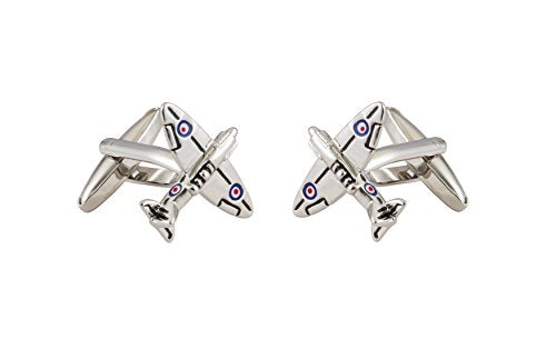 Knighthood Silver Airplane Cufflinks For Men