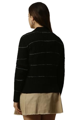 Allen Solly Women's Acrylic Blend Crew Neck Sweater (AHSWCRGPF68623_Black