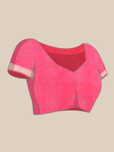 Kalyan Silks Pink multy zikzak printed chanderi cotton saree