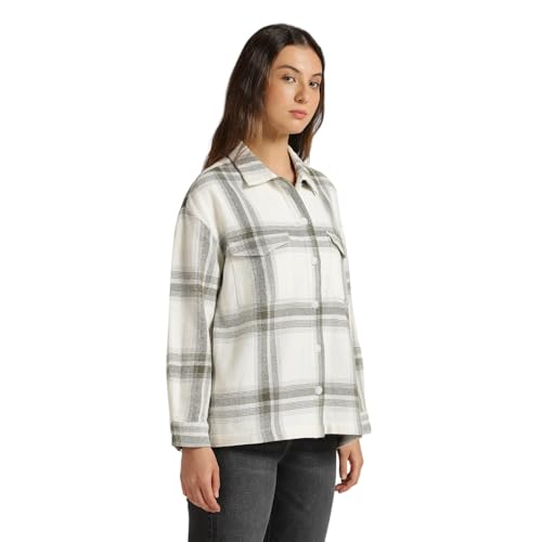 Pepe Jeans Women's Oversized Fit Shirt (PL305069_Olive Green