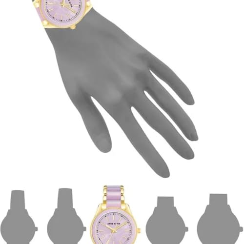 ANNE KLEIN Quartz 37.5 mm Lavender Dial Acrylic Analog Watch for Women