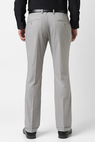 Van Heusen Men Grey Textured Trousers
