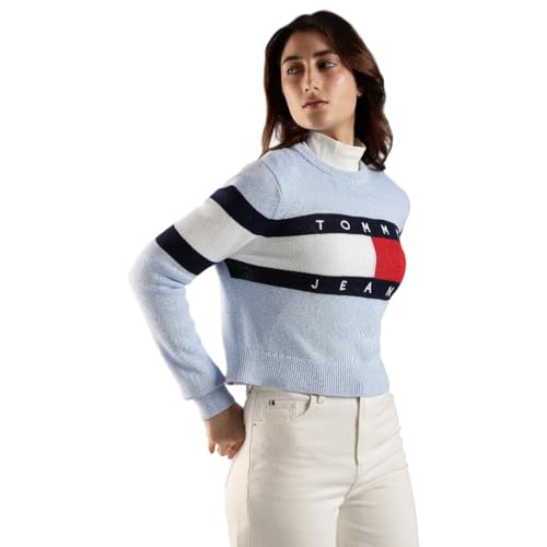 Tommy Hilfiger Women's Cotton Crew Neck Sweaters (F24JWSW090_Blue_2XS)