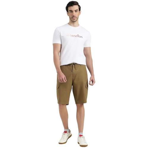 United Colors of Benetton Regular Fit Round Neck Solid T-Shirt (Size : 3XL) - 26P3ZSTJ3525I101 White