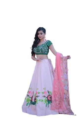 Lehenga Choli Peach & Green from Subham Bridal wear SBW002 (Large)