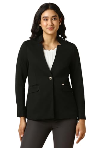 Allen Solly Women's Blazer (AHKZWRGHV53686_Black