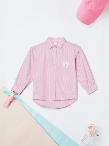 Max Girl's Regular Fit Shirt (S825CWT02A_Peach Apricot
