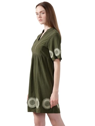 VERO MODA Women's Fit and Flare Green Dress