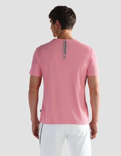 U.S. POLO ASSN. Brand Print Slim Fit Active T-Shirt Peach