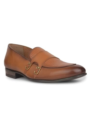 Hush Puppies Men's Casual Leather Monk Shoes Tan (6 UK)