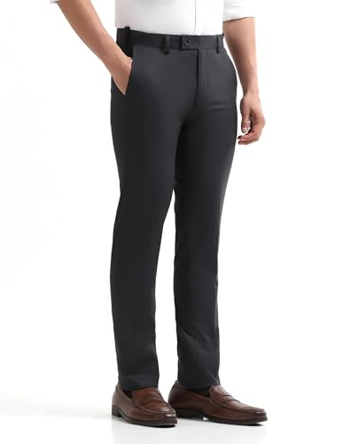 Arrow Men's Velocity Super Slim Fit Trousers (ARAKTR2142_Dark Grey_30)