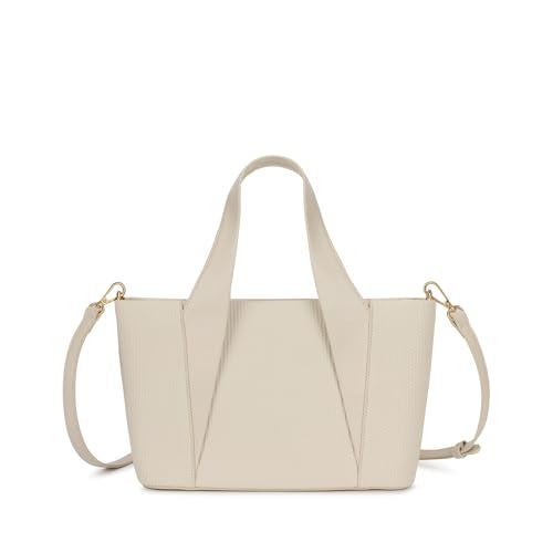 Vanilla Plait Satchel | Faux-Leather Women's Handbag | Dual Carry with Braided Texture & Zipper Closure