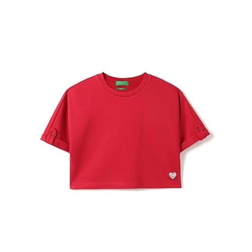 United Colors of Benetton Cropped Round Neck Solid T-Shirt