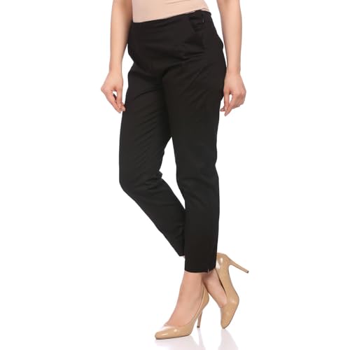 Rangriti Women's Cotton Parallel Bottom (RMMCORE7223_Black_XX-Large)