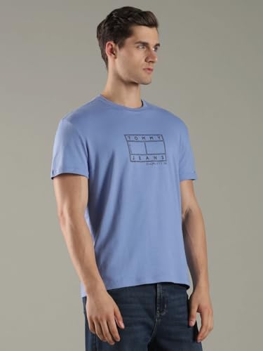 Logo Regular Fit Cotton T-Shirt Blue