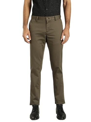 Indian Terrain Men Brooklyn Fit Casual Trouser Olive