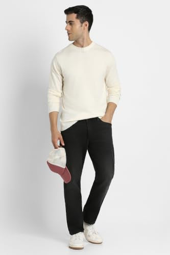 American Eagle Men Empire Cream Crew Neck Sweater