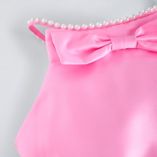 Hopscotch Girls Fringes Pearl Embellished Party Dress in Pink Color for Age (4-5 Years)