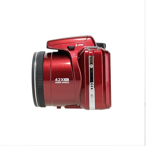 Kodak PIXPRO AZ425 20MP Vlogging Digital Camera (Red) 42X Optical Zoom, 24mm Wide Angle Lens Bundle with 64GB Memory Card + Vlogger Tripod + Bag + More Vlog Accessories