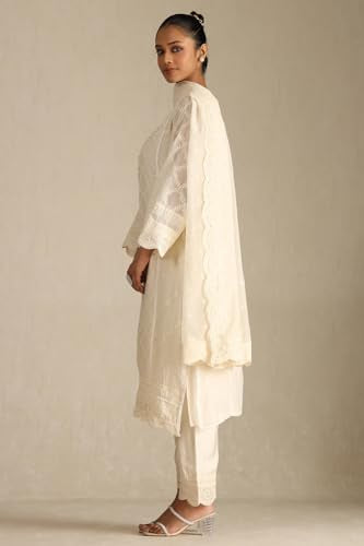 Soch Women's Cotton Blend Salwar Suit Set (OWS5CD21910_Off White
