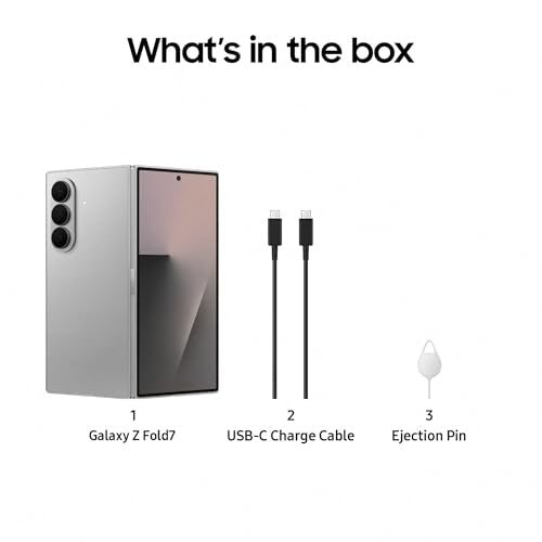 Samsung Galaxy Z Fold7 5G Mobile with Galaxy AI (Silver Shadow, 12GB RAM, 512GB Storage), Ultra Sleek Design with 200MP Camera, Ultra-Smooth Gaming with Powerful Snapdragon 8 Elite, Google Gemini