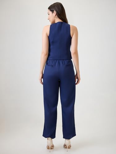 Globus Women Co-ord Set (GS571412_Navy Blue_M)