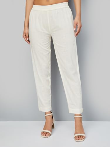 Max Women's Cotton Blend Kurta Set (CTKST54030_Off White