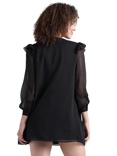 ONLY Women Solid Polyester Above Knee Black Dress
