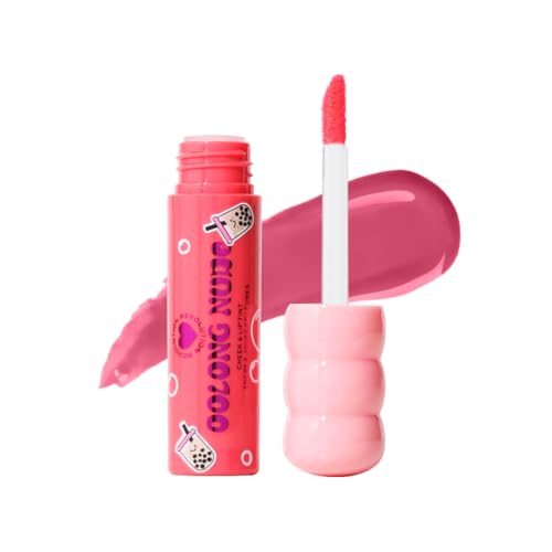 Revolution Bubble Tea Milky Blush + Lip Tint - Oolong Nude | Lip and Cheek Tint For Women With Green Tea Extract | Long Lasting Glossy Lips | Hydrating & Non Sticky Lip Tint