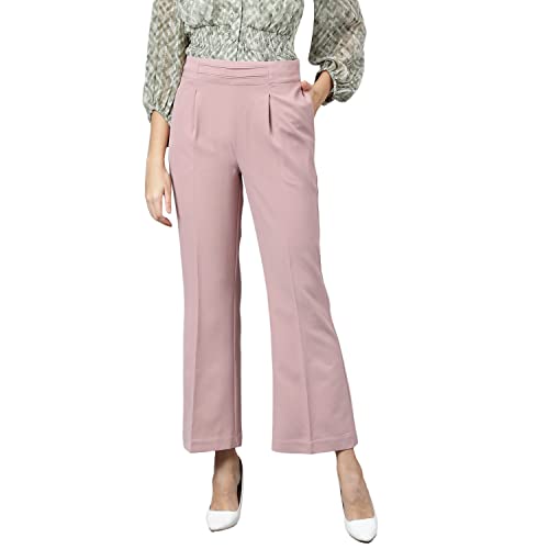 Latin Quarters Women's Pink Solid Pant