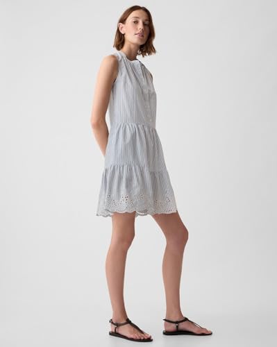 GAP Women's Cotton Shirt Above The Knee Casual Dress (442602102_Blue