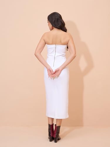 Sassafras Women White Denim Tube Dress-XXL