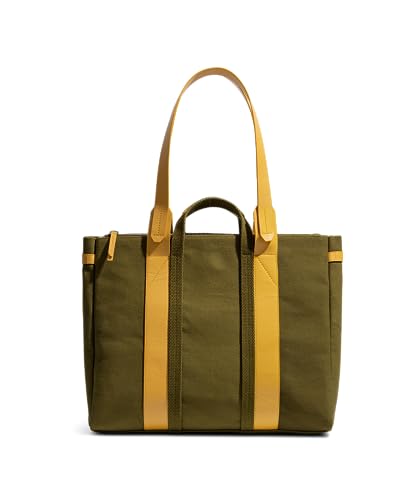 DailyObjects Women's Latest System Tote Bag|Stylish&Spacious Canvas Handbag With Zip Closure|Handcrafted Ladies Shoulder Purse|Sturdy Double Handles|Padded Laptop Compartments For Upto 14",Yellow