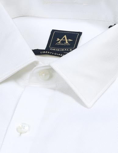 Arrow Men's White Solid Spread Collar Full Sleeve Formal Cotton Regular Fit Shirt (ARAJSH0932_White_38)