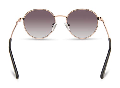 GUESS Women's Classic Round Sunglasses, Gold/Smoke Mirror, 51mm