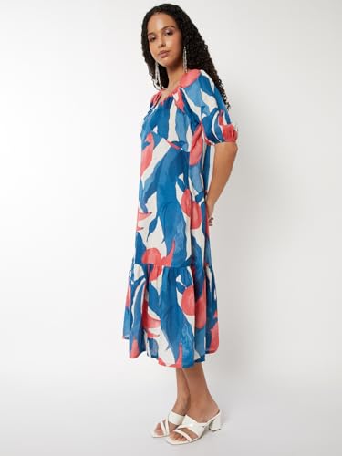 Max Women's Cotton A-Line Below The Knee Dress (NP59003_Multi
